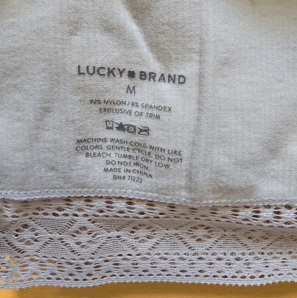 Lucky Brand Women's Seamless Lace Strapless Bandeau Bra Cream - Picture 11 of 12